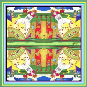 Jedwabna chusta yDe “Czarodziej” 140cm  x 140cm